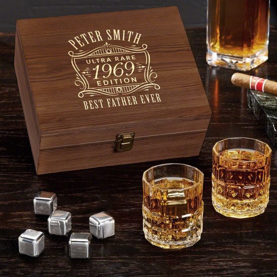 Personalized Whiskey Stone Box Set