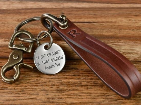 Engraved Keychain Leather Gifts