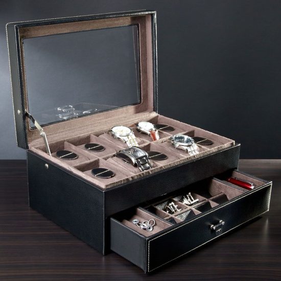 Leather Valet Box and Watch Display Case