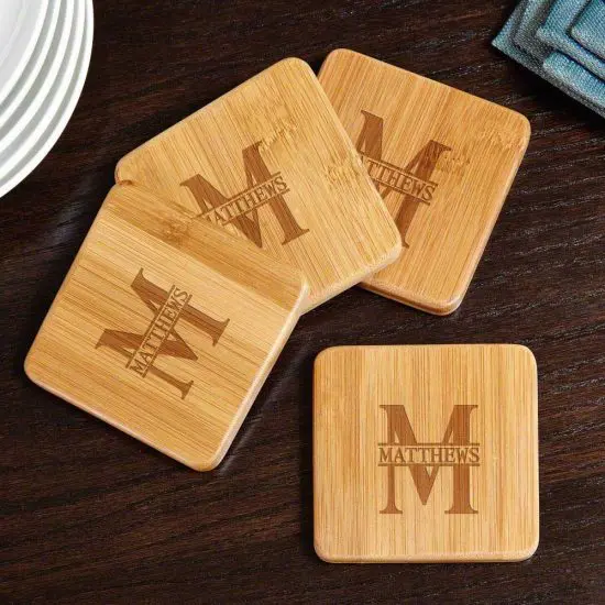 The Best Housewarming Gifts Are Personalized Bamboo Coasters