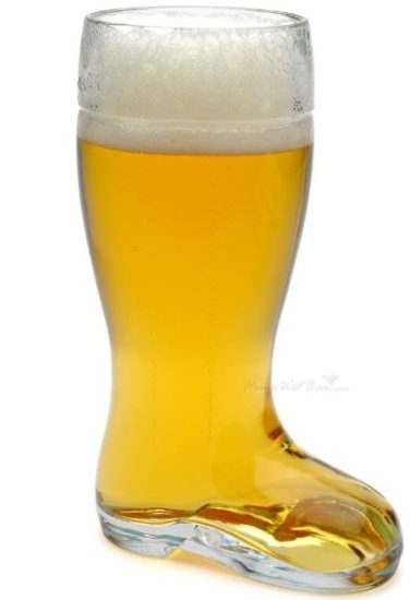German Glass Beer Boot