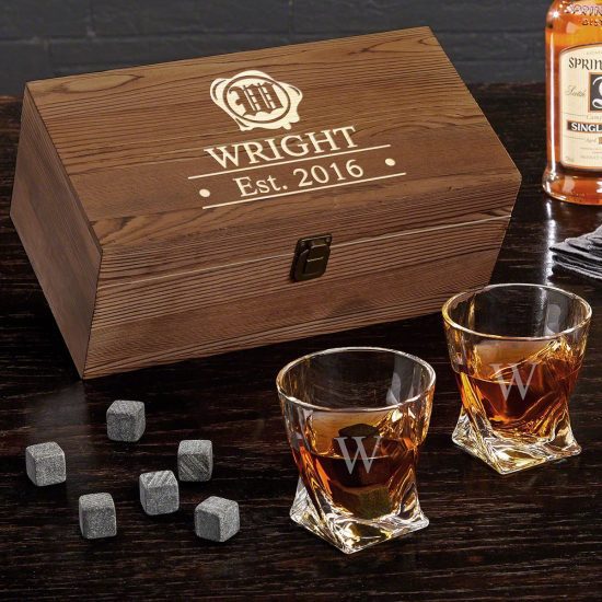 Personalized Whiskey Glass Set of Guy Gifts