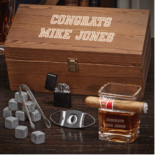 Customizable Cigar and Whiskey Gifts for Entrepreneurs