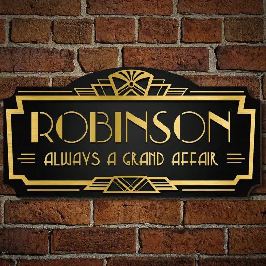 Personalized Art Deco Wood Sign