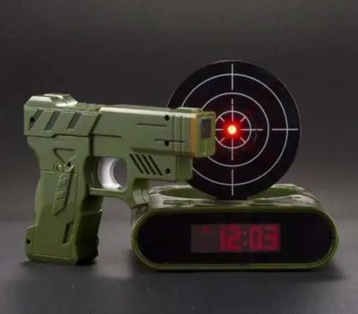 Gun and Target Alarm Clock