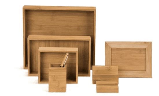 Bamboo Desk Organizer Set