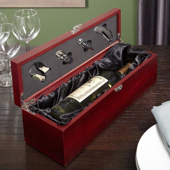 Engraved Wine Gift Box with Wine Tools