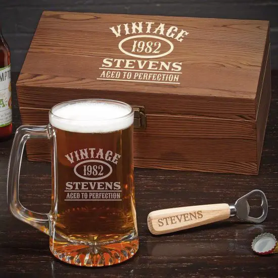 Personalized Beer Mug Box Set