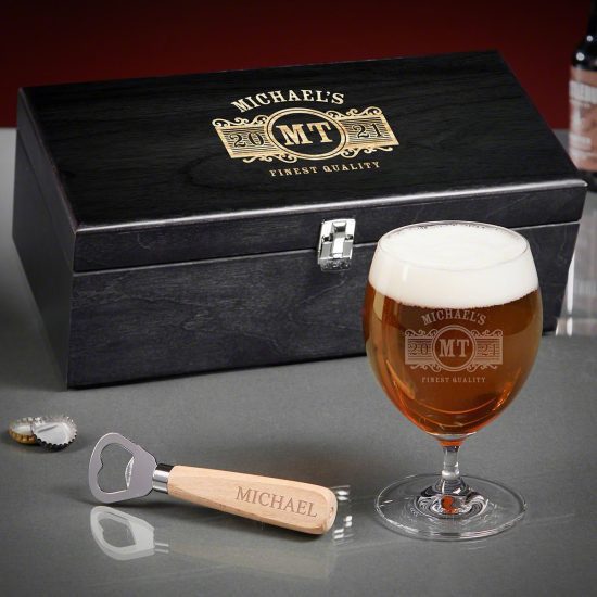 Personalized Beer Glasses Box Set