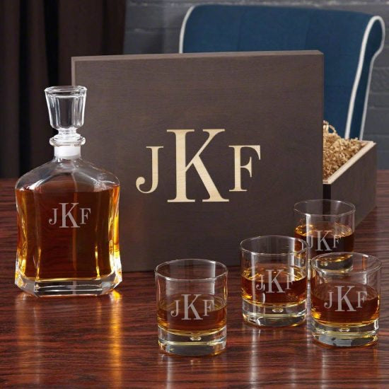 Monogrammed Whiskey Decanter Set What to Get My Dad for His Birthday