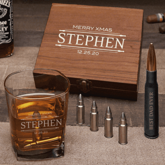 Bullet Whiskey Stones Set of Xmas Gifts for Dad