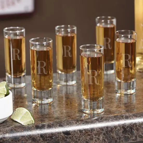 Initialed Shot Glasses for Tequila