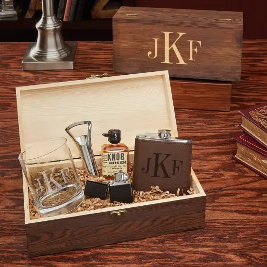 One of the Best Monogram Whiskey Birthday Gift Boxes