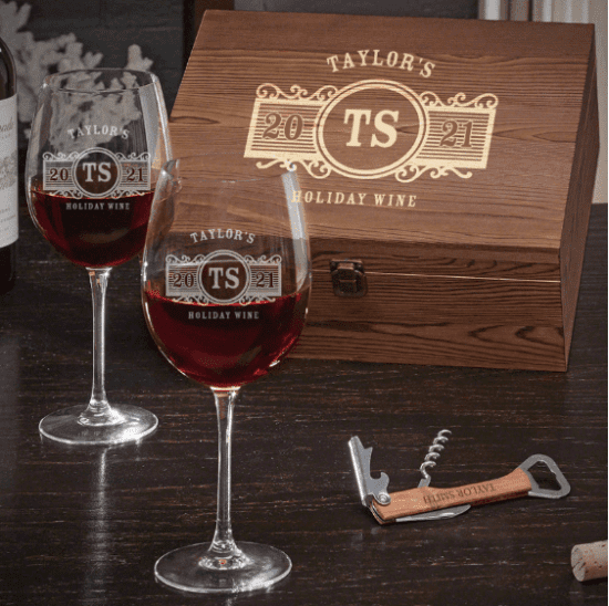 Engraved Wine Christmas Gift Sets