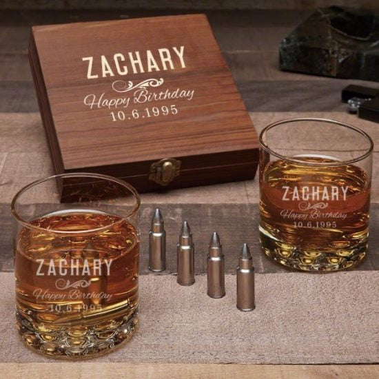 Custom Bullet Whiskey Stone Set