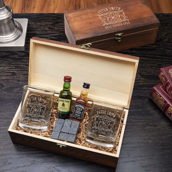Engraved Whiskey Box Set