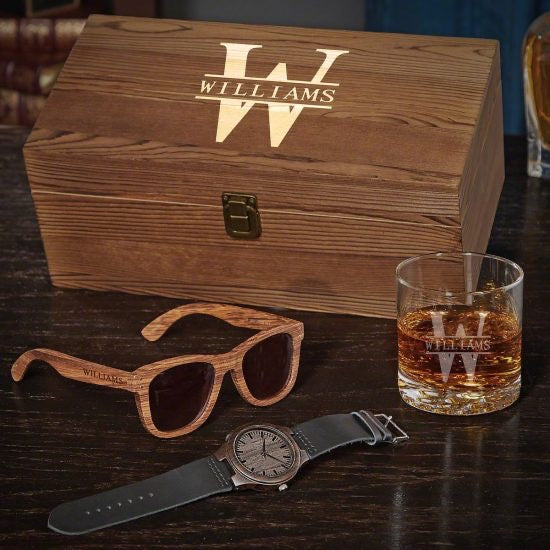 Custom Box Set with Sunglasses, Watch, and Glass