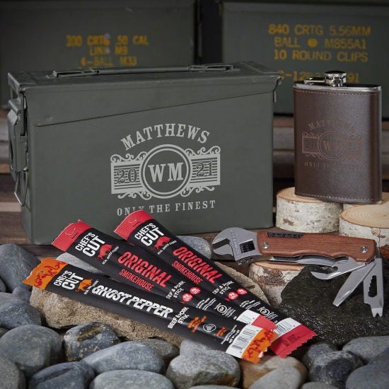 Flask and Multi Tool Ammo Can Gift Set