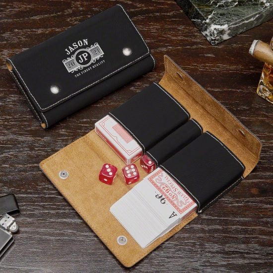 Embossed Poker Gift Set with Dice