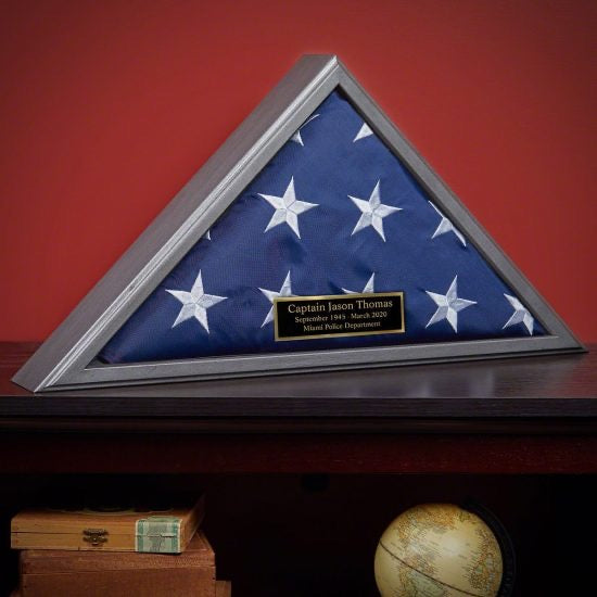 Flag Case with Engravable Plaque