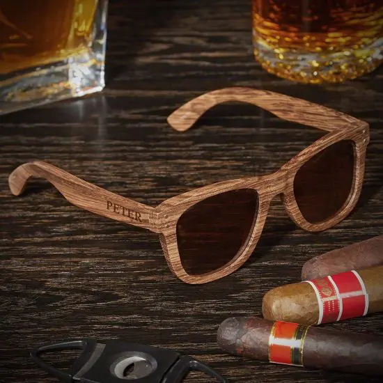 Personalized Bamboo Sunglasses are Mens Gifts Under $50