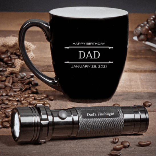 Custom Coffee Mug and Flashlight Set