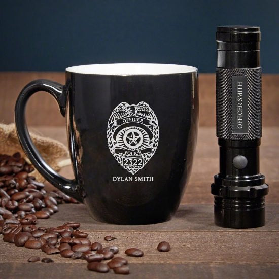 Coffee Mug and Flashlight