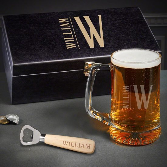 Personalized Beer Mug Box Set Holiday Gift Guide Ideas