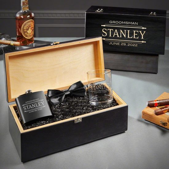 Engraved Box Set of Gifts for Bachelor