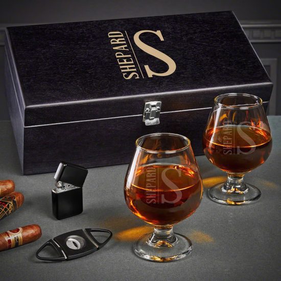 Personalized Cognac Box Set of Holiday Gift Ideas