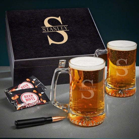 Personalized Beer Mug Box Set