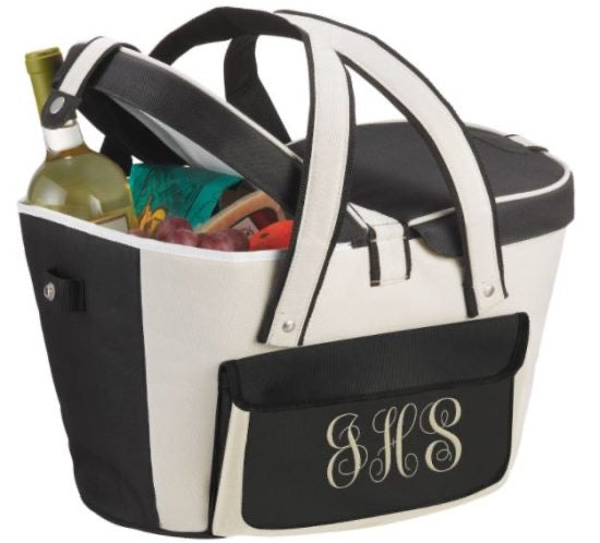 Monogram Picnic Cooler Basket