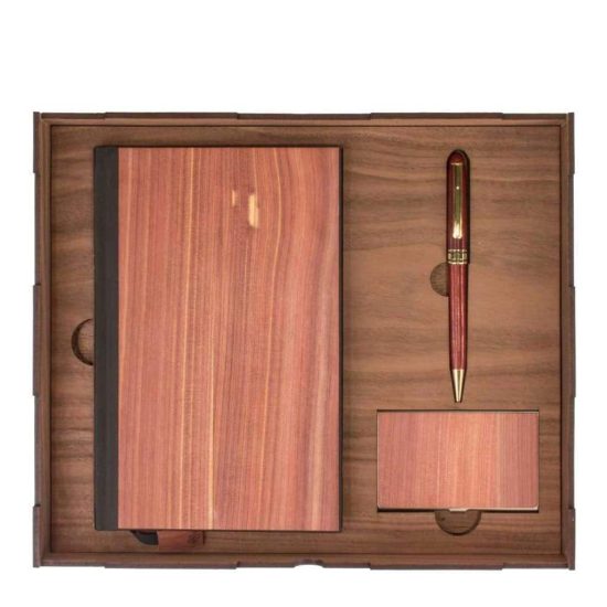 Wooden Pen Notebook and Card Case