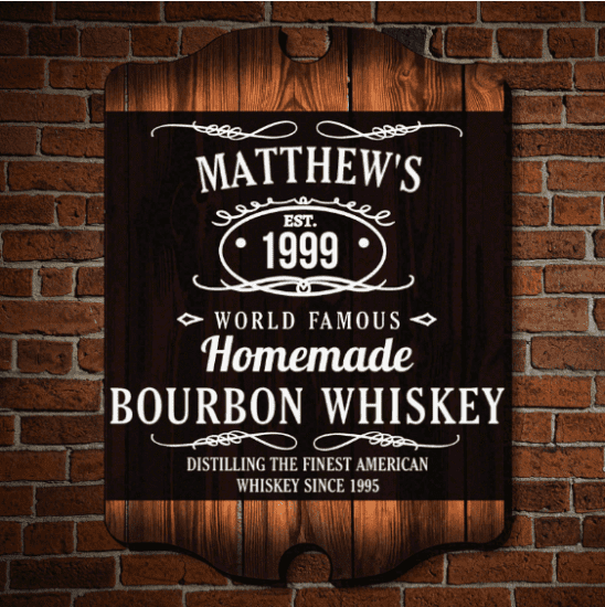 Customizable Whiskey Label Sign