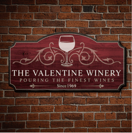 Large Wine Themed Wooden Sign