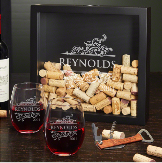 Engraved Wine Glass Gift Set