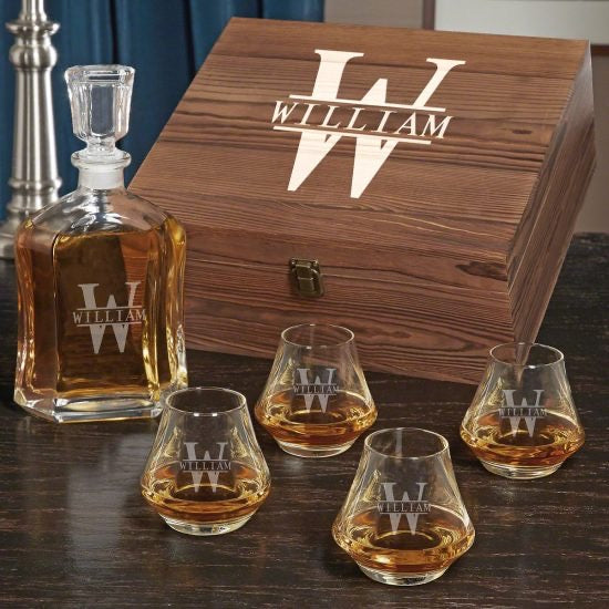 Custom Decanter Box Set with Tasting Glasses