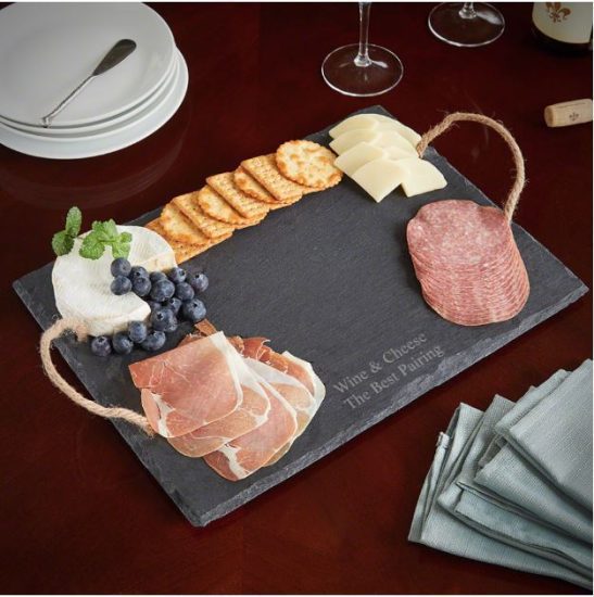 Custom Slate Cheese Board Gift for Wine Lover