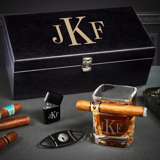 Engraved Cigar Gift Set of Unique Fathers Day Gifts