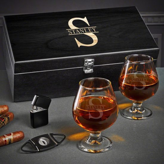 Personalized Cognac Men Gift Set
