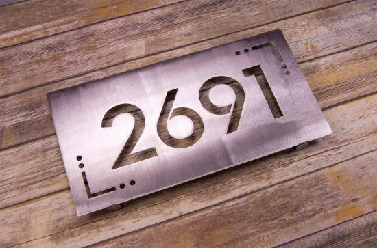 Metal House Number Sign