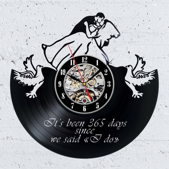 Vinyl Personalized Clock Wedding Anniversary Gifts By Year