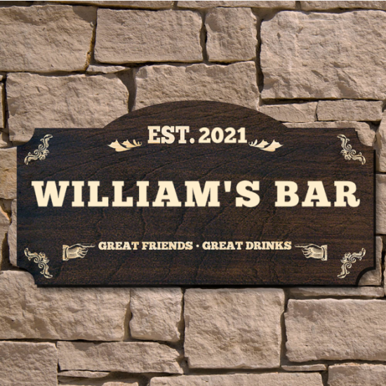 Custom Made Signs for Home Bar