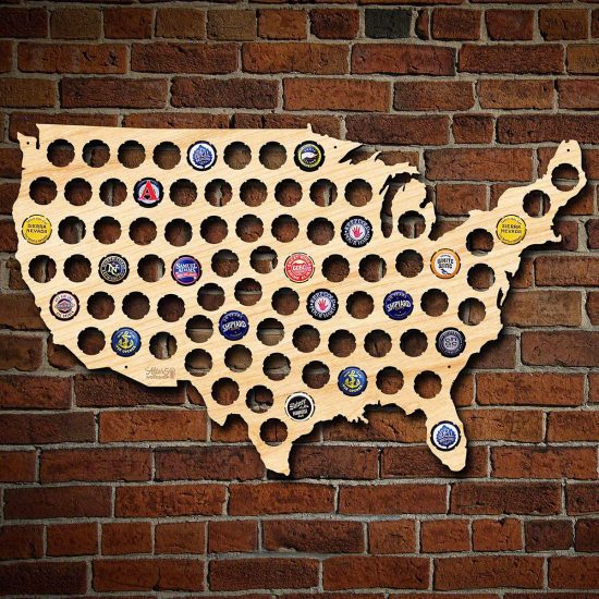 USA Beer Cap Map Husband Birthday Gift