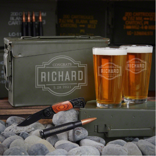 Engraved Beer Ammo Can Set