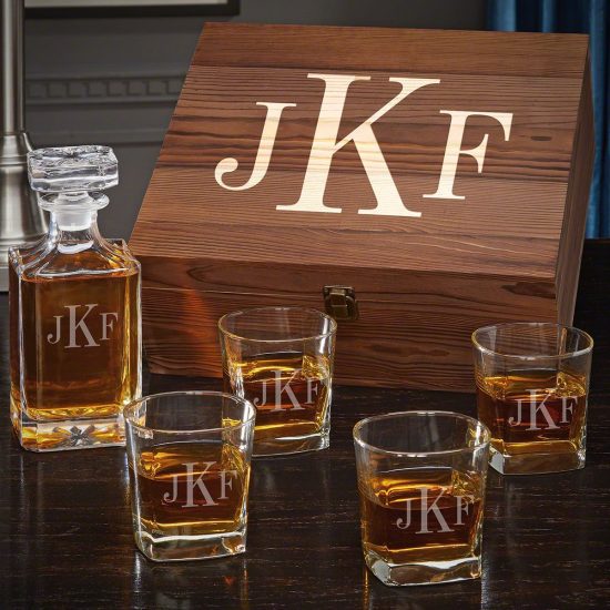 Monogram Decanter Set of Couples Gifts