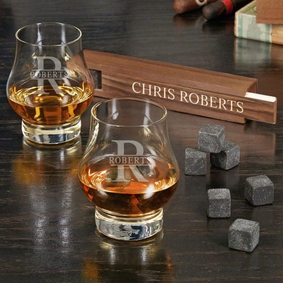 Engraved Double Snifter Set