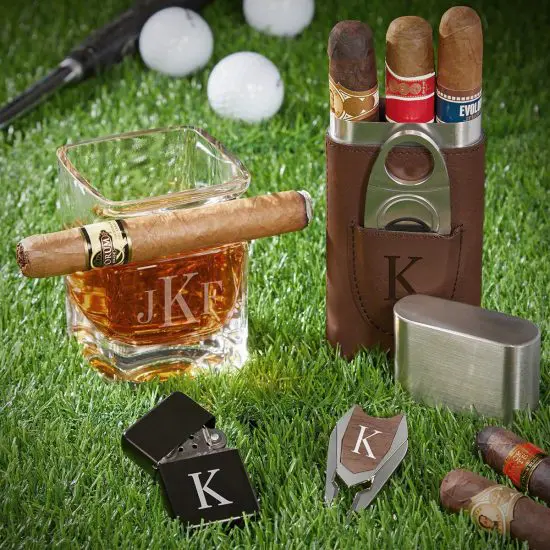 Monogrammed Cigar Golf Birthday Gift Ideas for Husband