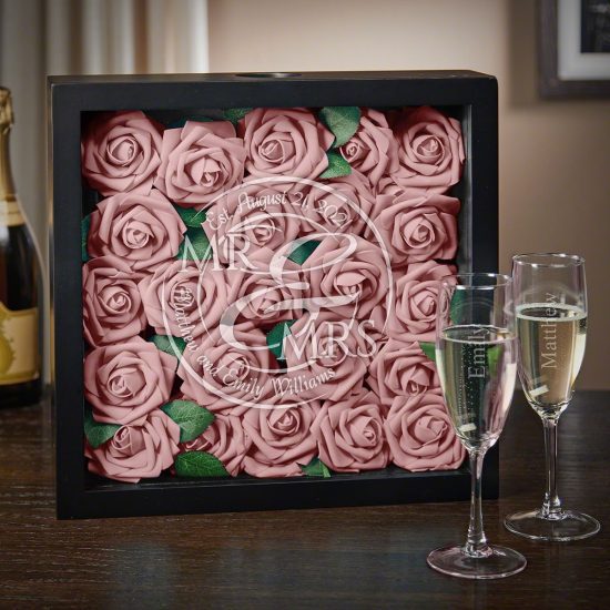 8990 when love comes together wedding shadow box with champagne flutes