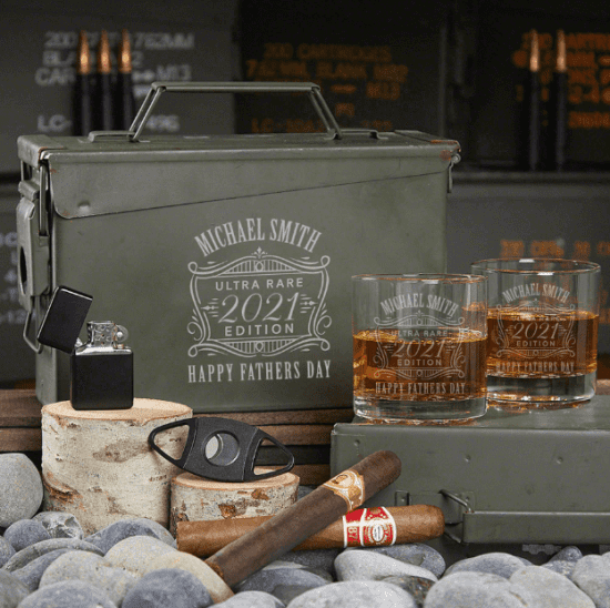 Custom Whiskey Ammo Can Gift Set